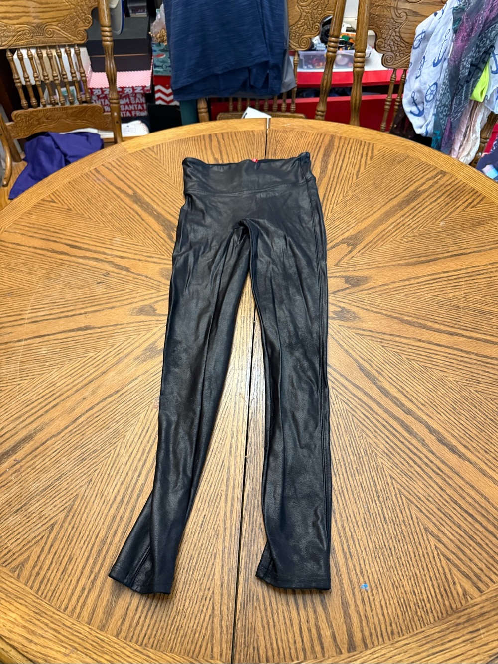 SPANX Black Faux Leather-Look High-Rise Jeggings